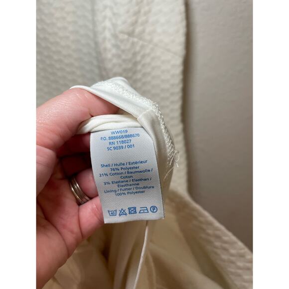 Boden Textured Knitted White Dress Diamond Print Stretch Comfort Dress size 6 - Picture 4 of 6